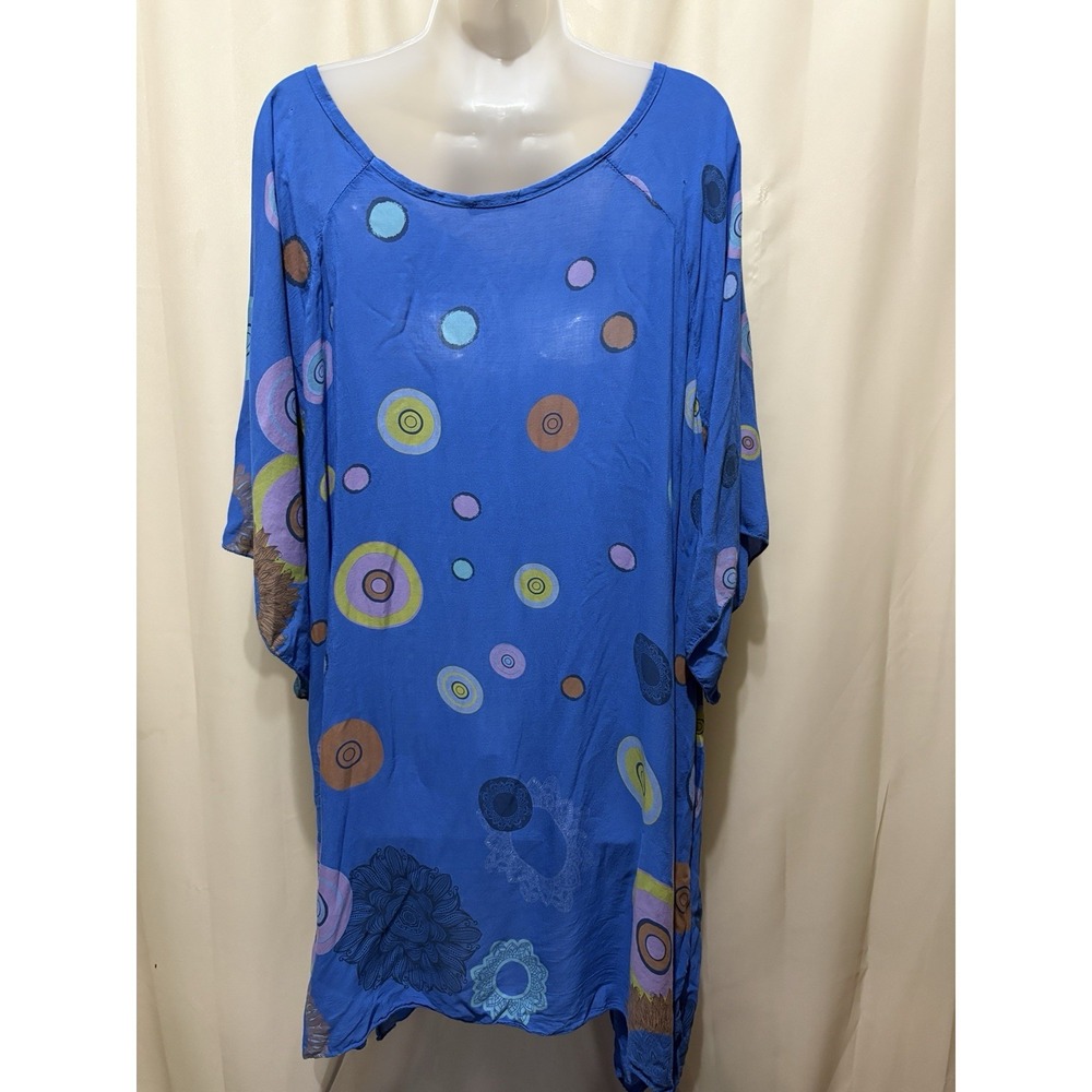 Beyond Capri Made In Italy Blue Lagenlook Tunic Womens One Size